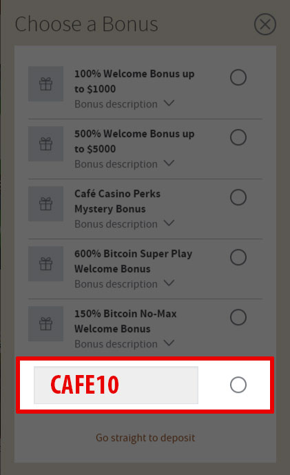 Cafe casino free spin codes